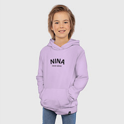 Толстовка детская хлопковая Nina never alone - motto, цвет: лаванда — фото 2