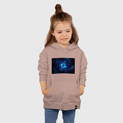 Толстовка детская хлопковая Взрыв синий геометрической абстракции, цвет: пыльно-розовый — фото 2