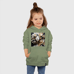 Толстовка детская хлопковая Девушка из акрила, цвет: авокадо — фото 2