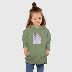 Толстовка детская хлопковая Утки в строю, цвет: авокадо — фото 2