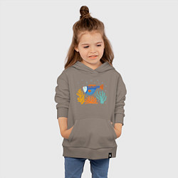 Толстовка детская хлопковая Рыбка в кораллах, цвет: утренний латте — фото 2