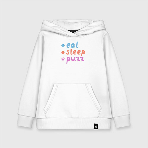 Детская толстовка-худи Еда сон мур / Белый – фото 1