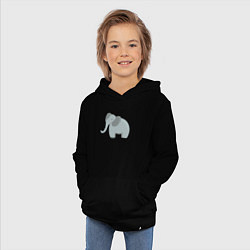 Толстовка детская хлопковая Улыбка слона, цвет: черный — фото 2