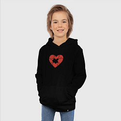 Толстовка детская хлопковая Puzzle heart, цвет: черный — фото 2