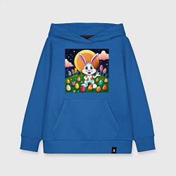 Толстовка детская хлопковая Кролик пришелец, цвет: синий