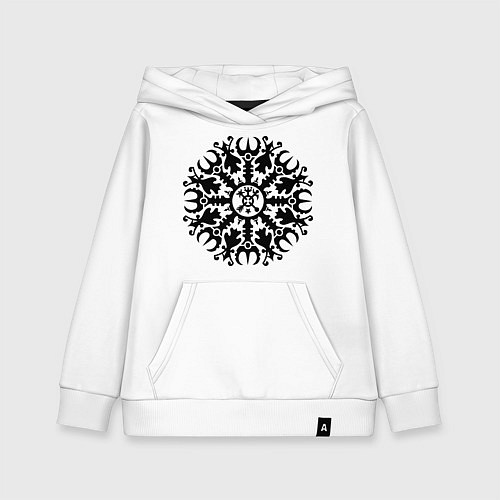 Детская толстовка-худи Защитная руна / Белый – фото 1