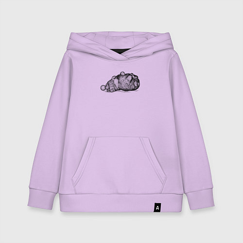 Детская толстовка-худи Кролик в шапке отдыхает / Лаванда – фото 1