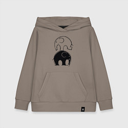 Толстовка детская хлопковая Cute elephants, цвет: утренний латте