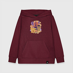 Толстовка детская хлопковая Мой любимый Париж, цвет: меланж-бордовый
