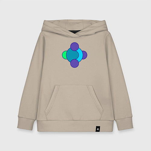 Детская толстовка-худи Геометрия из окружностей / Миндальный – фото 1