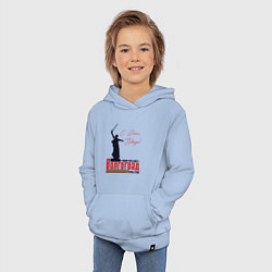 Толстовка детская хлопковая Волгоград с Днем Победы, цвет: мягкое небо — фото 2