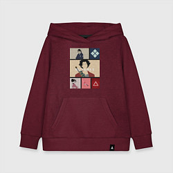 Толстовка детская хлопковая Самурай Чамплу Мугэн, цвет: меланж-бордовый