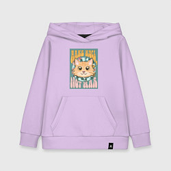 Толстовка детская хлопковая Винтажный рыжий кот пацифист, цвет: лаванда