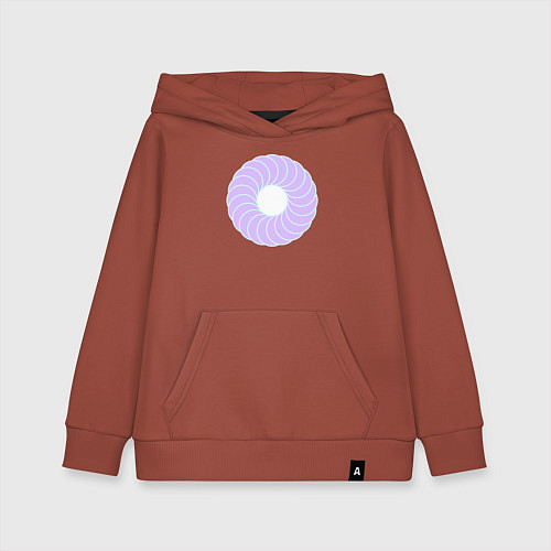 Детская толстовка-худи Наслоение окружностей по кругу / Кирпичный – фото 1