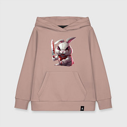 Толстовка детская хлопковая Зайчик Маньяк, цвет: пыльно-розовый