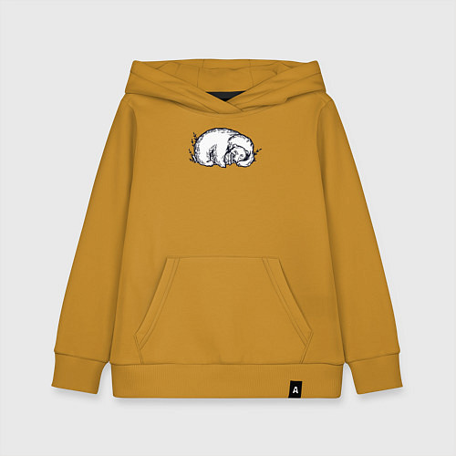 Детская толстовка-худи Мишка с банкой мёда / Горчичный – фото 1