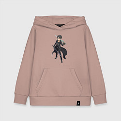 Толстовка детская хлопковая Мастера Меча Онлайн Кадзуто Киригая, цвет: пыльно-розовый
