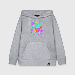 Толстовка детская хлопковая Flower peace, цвет: меланж