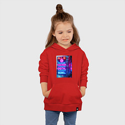 Толстовка детская хлопковая Ai hacker digital rebel - neon glow, цвет: красный — фото 2
