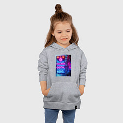Толстовка детская хлопковая Ai hacker digital rebel - neon glow, цвет: меланж — фото 2
