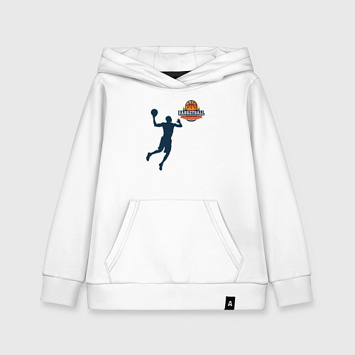 Детская толстовка-худи Игрок в баскетбол basketball / Белый – фото 1