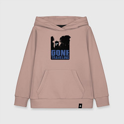 Толстовка детская хлопковая Отправился путешествовать, цвет: пыльно-розовый