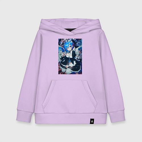 Детская толстовка-худи Re:Zero Рем горничная / Лаванда – фото 1