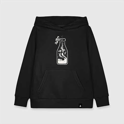 Детская толстовка-худи Космос в бутылочке / Черный – фото 1
