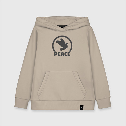Детская толстовка-худи Peace bird / Миндальный – фото 1