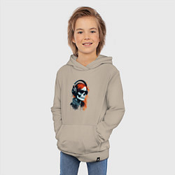 Толстовка детская хлопковая Grunge redhead girl skull, цвет: миндальный — фото 2