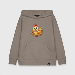 Толстовка детская хлопковая Курица в гнезде, цвет: утренний латте