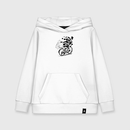 Детская толстовка-худи Велосипедная клякса / Белый – фото 1