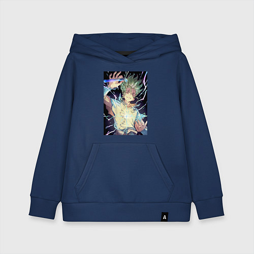 Детская толстовка-худи Сэнку Исигами / Тёмно-синий – фото 1
