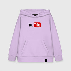 Толстовка детская хлопковая You tube logo, цвет: лаванда
