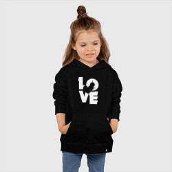 Толстовка детская хлопковая Love heart, цвет: черный — фото 2
