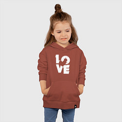 Толстовка детская хлопковая Love heart, цвет: кирпичный — фото 2
