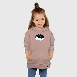 Толстовка детская хлопковая Космическая девушка на облаке, цвет: пыльно-розовый — фото 2