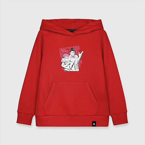 Детская толстовка-худи Магическая битва Итадори Besto friendo / Красный – фото 1