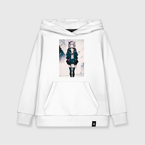 Детская толстовка-худи Надзуна Нанакуса - Песнь ночных сов / Белый – фото 1