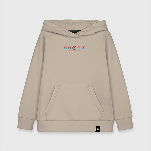Детская толстовка-худи Ghost of tsushima gradient logo japan / Миндальный – фото 1