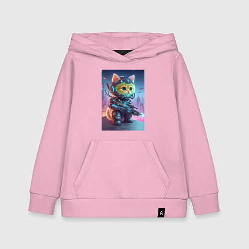 Детская толстовка-худи Cool kitten - special cyberforces / Светло-розовый – фото 1