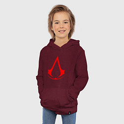 Толстовка детская хлопковая Red logo of assassins, цвет: меланж-бордовый — фото 2