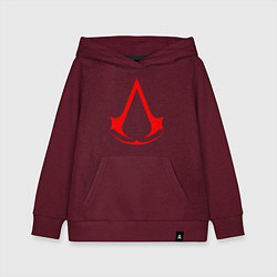 Толстовка детская хлопковая Red logo of assassins, цвет: меланж-бордовый