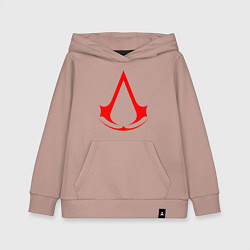 Толстовка детская хлопковая Red logo of assassins, цвет: пыльно-розовый