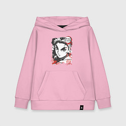 Толстовка детская хлопковая Клинок рассекающий демонов Ренгоку demon slayer, цвет: светло-розовый