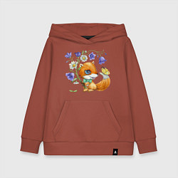 Толстовка детская хлопковая Лисёнок с колокольчиками, цвет: кирпичный