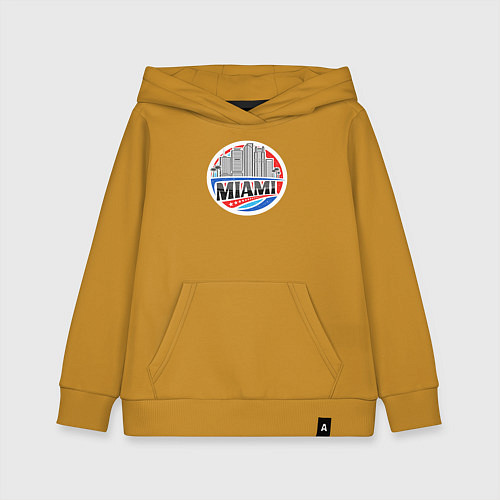 Детская толстовка-худи США Майами / Горчичный – фото 1