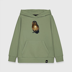 Толстовка детская хлопковая Лунная совушка, цвет: авокадо