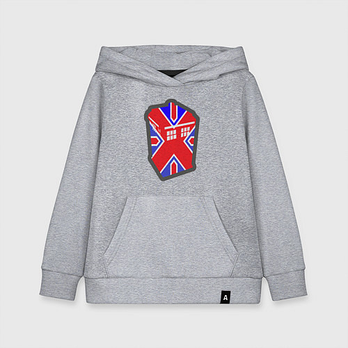 Детская толстовка-худи Тардис Британия / Меланж – фото 1