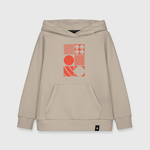 Детская толстовка-худи Красная абстракция / Миндальный – фото 1